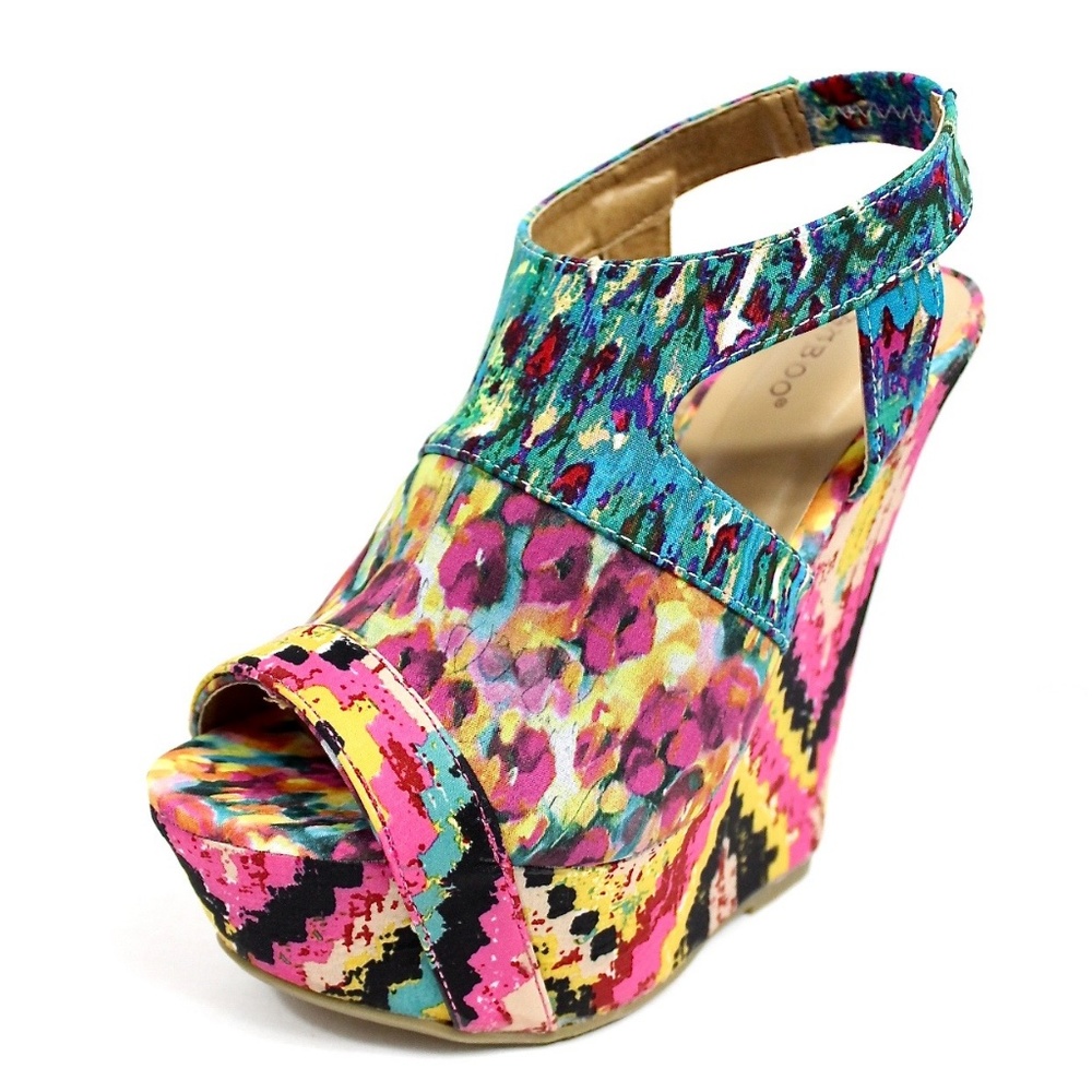 Strappy Open Toe Platform Women Wedge Shoes Sandal - Picture 3 of 4